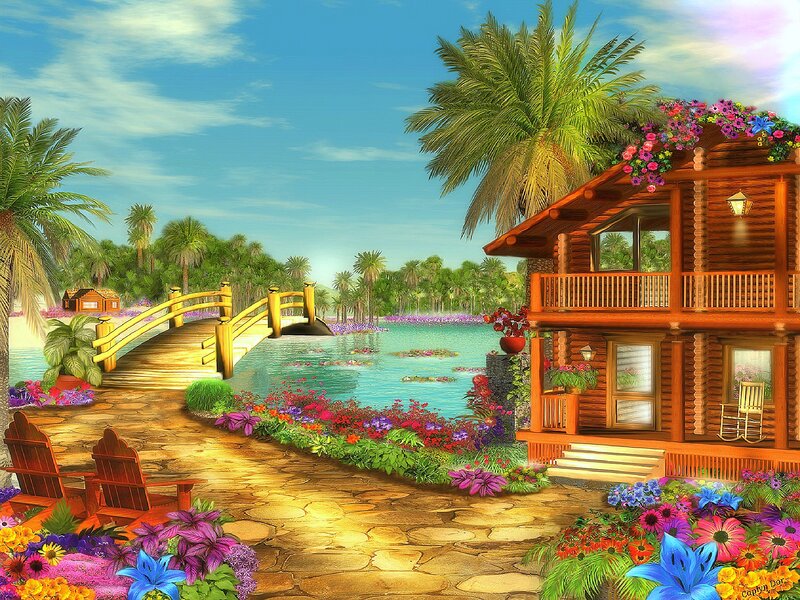 Tropical Log Cabin