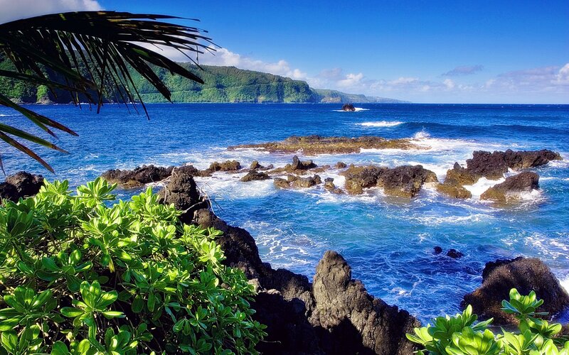 tropical ocean coastline