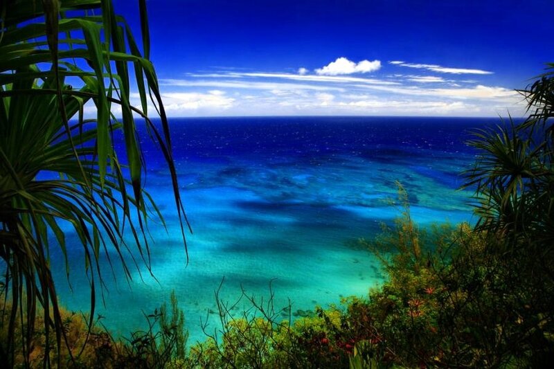 tropical ocean view from cliff