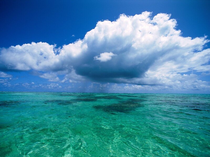 Tropical ocean with cloud
