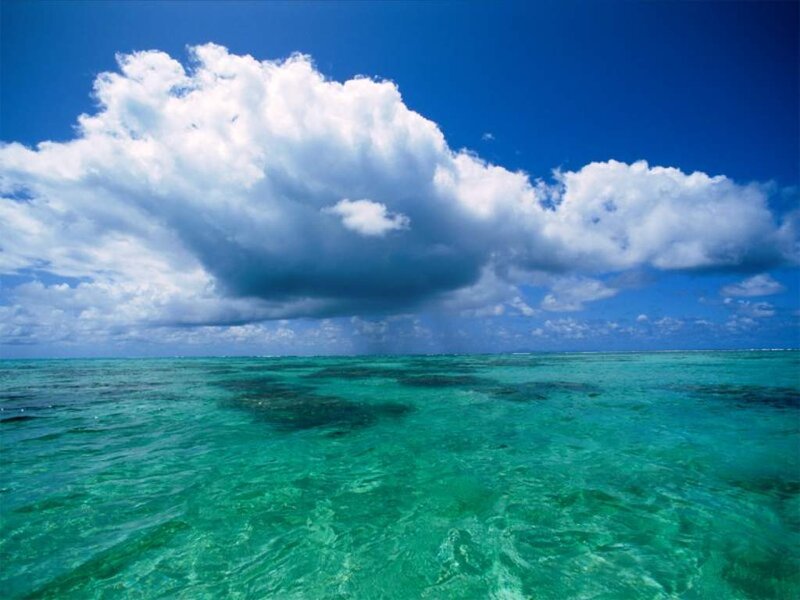 Tropical Ocean with Cloud — Blue, Dramatic
