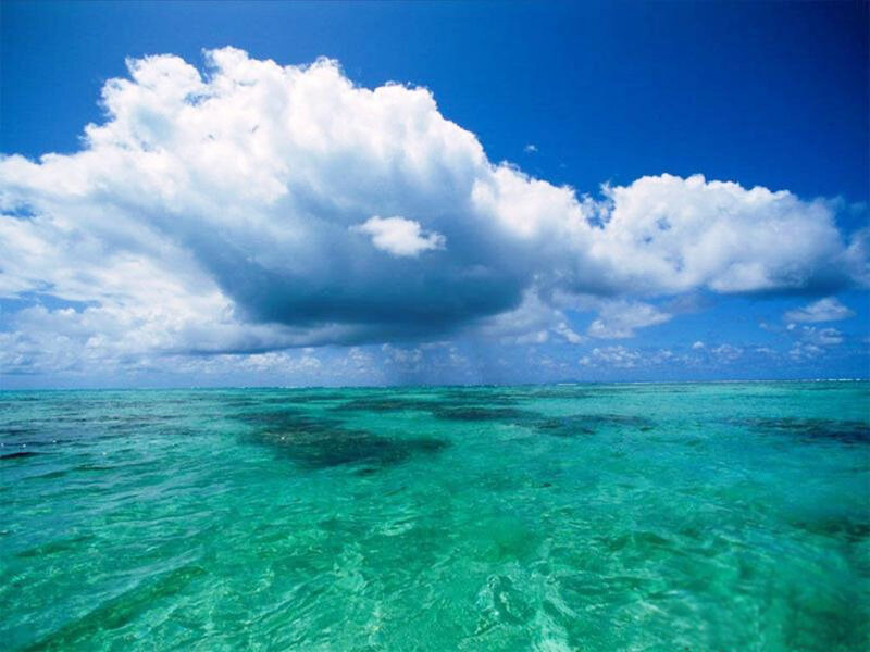 Tropical Ocean with Cloud — Blue