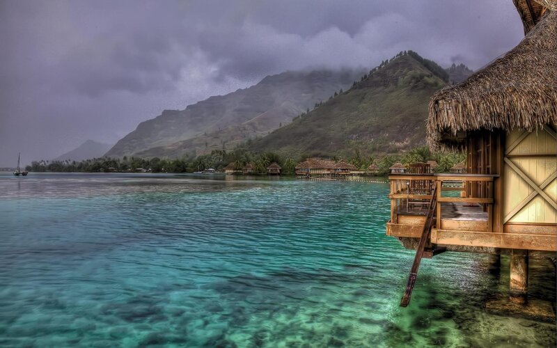 Tropical overwater bungalow