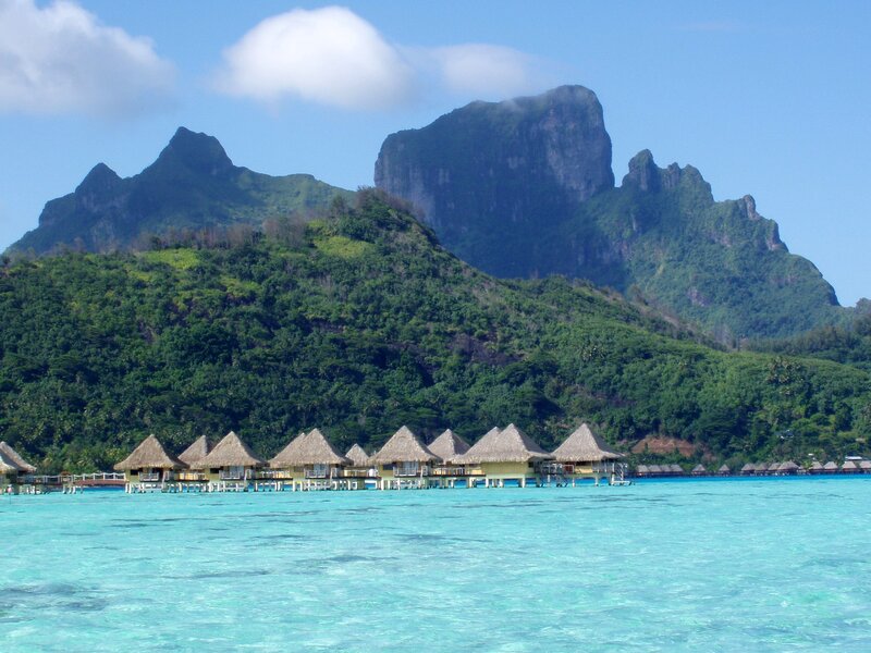 Tropical overwater bungalows