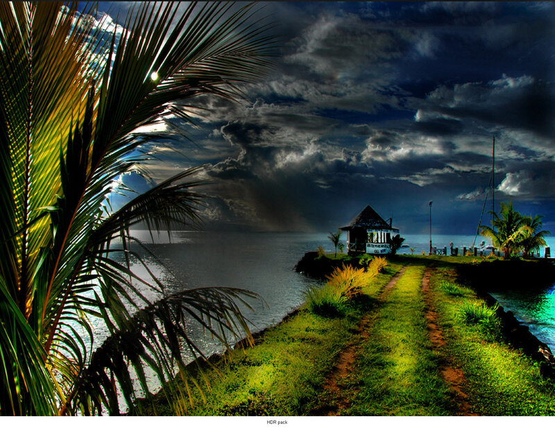 Tropical path to beach hut