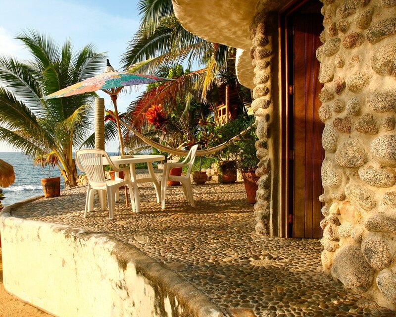 Tropical patio with ocean view