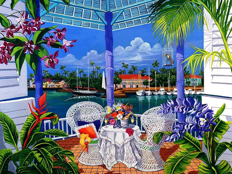 Tropical Patio with Table