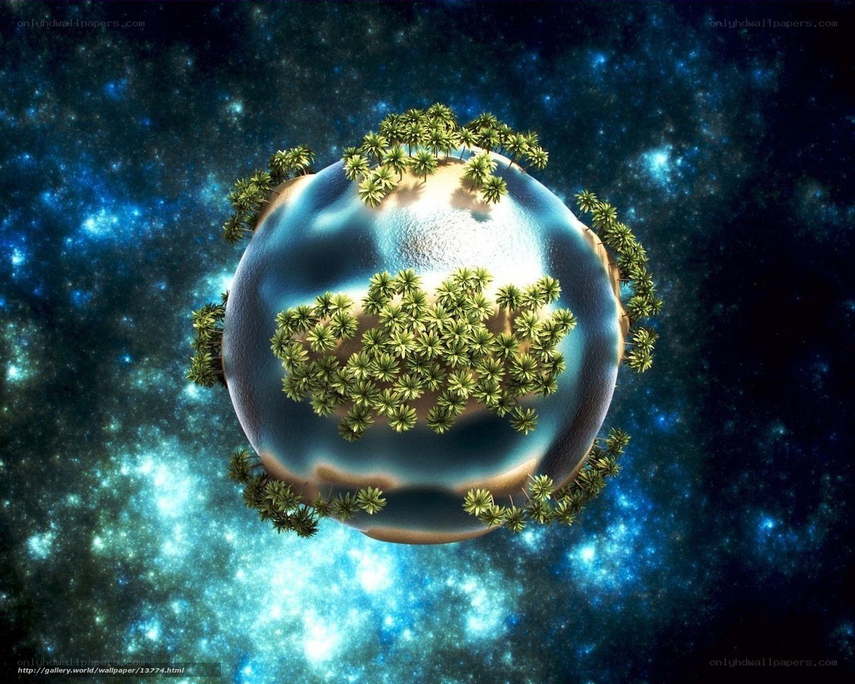 tropical planet in space