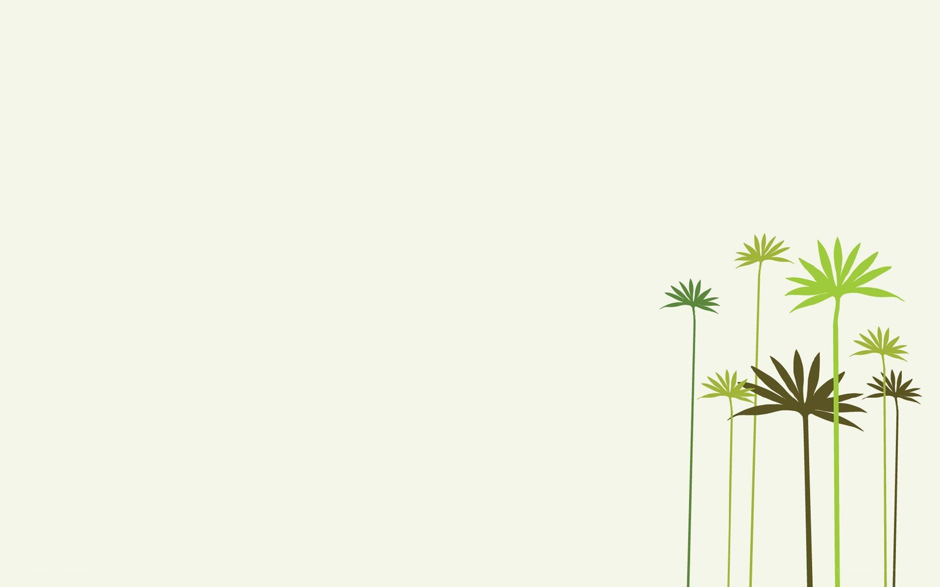 tropical plants on beige