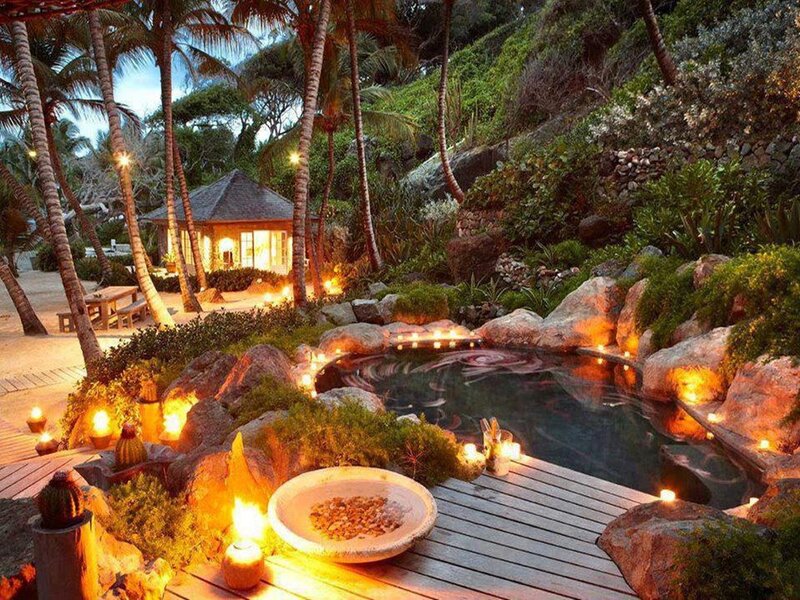 Tropical Pool at Night