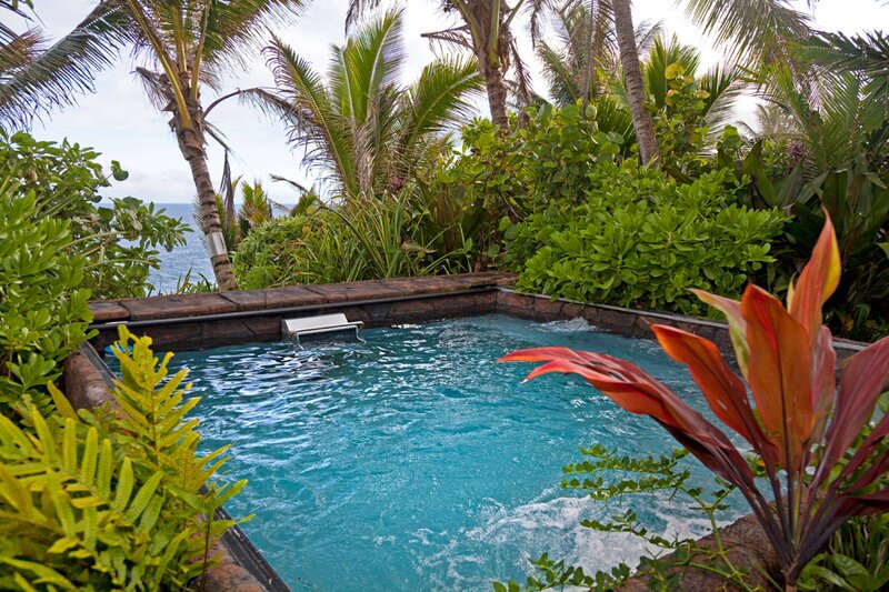 Tropical Pool with Ocean View — Blue
