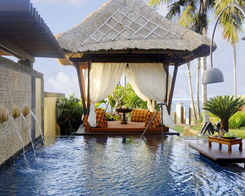 Tropical poolside cabana