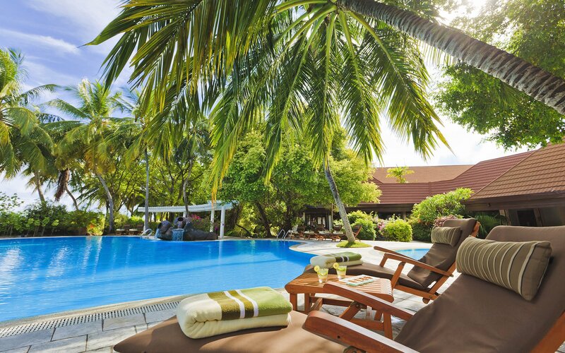 Tropical poolside relaxation