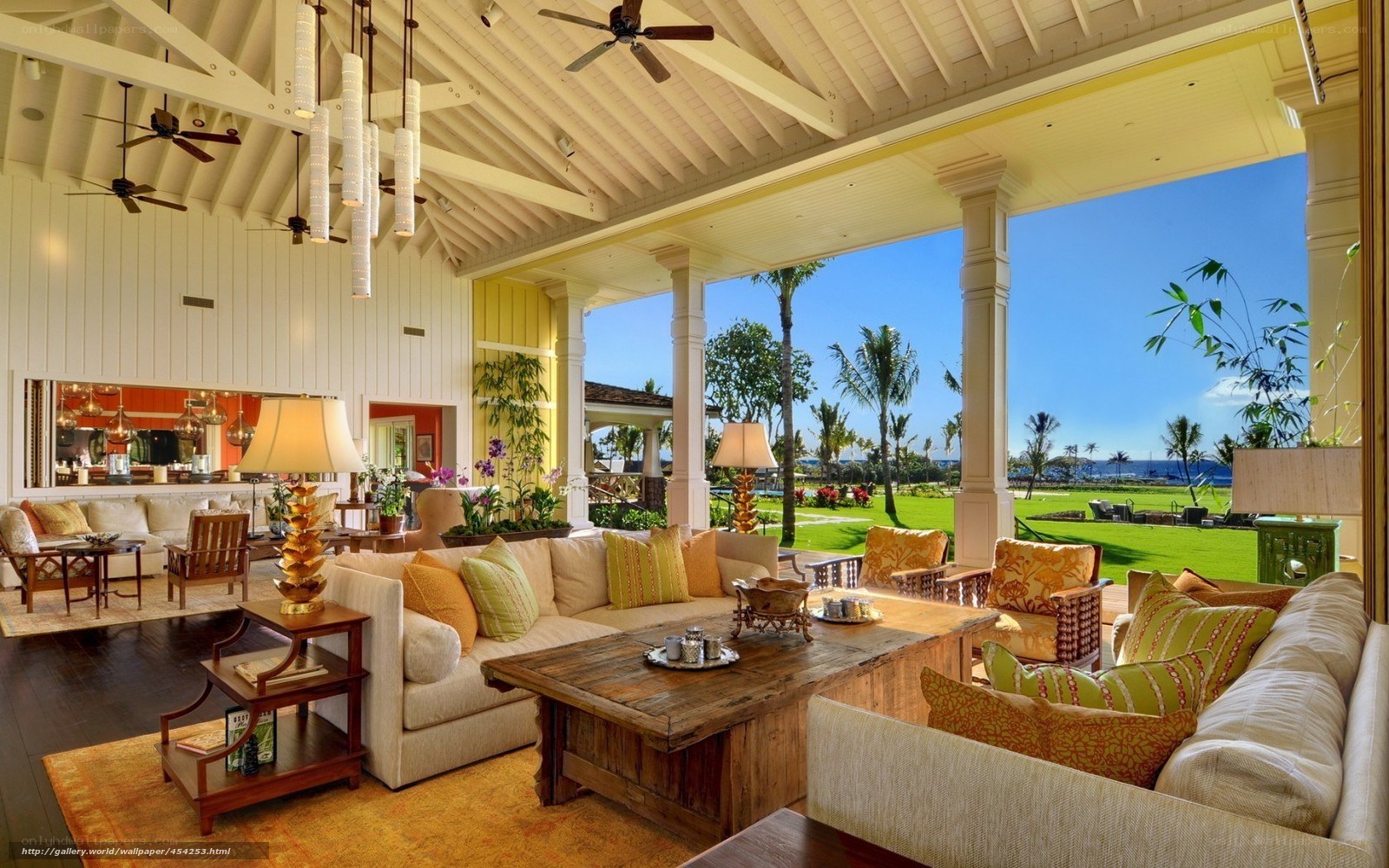 Tropical porch with ocean view