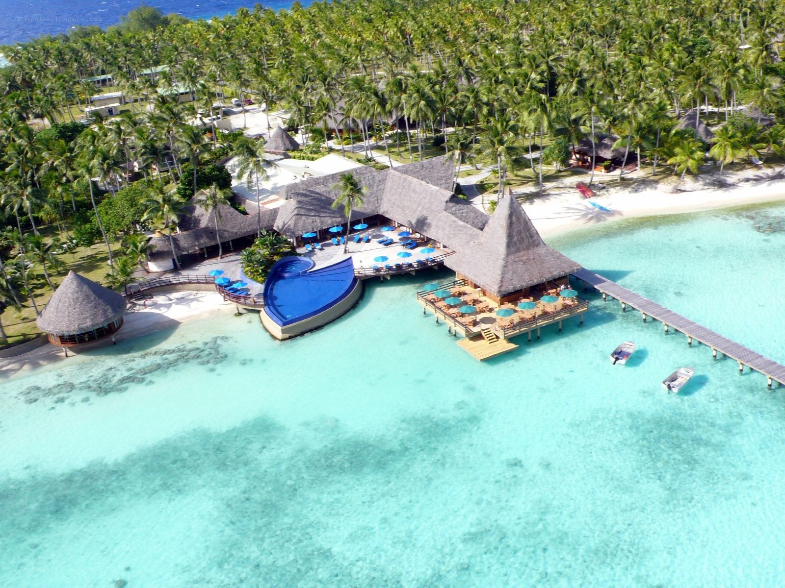 tropical resort aerial view