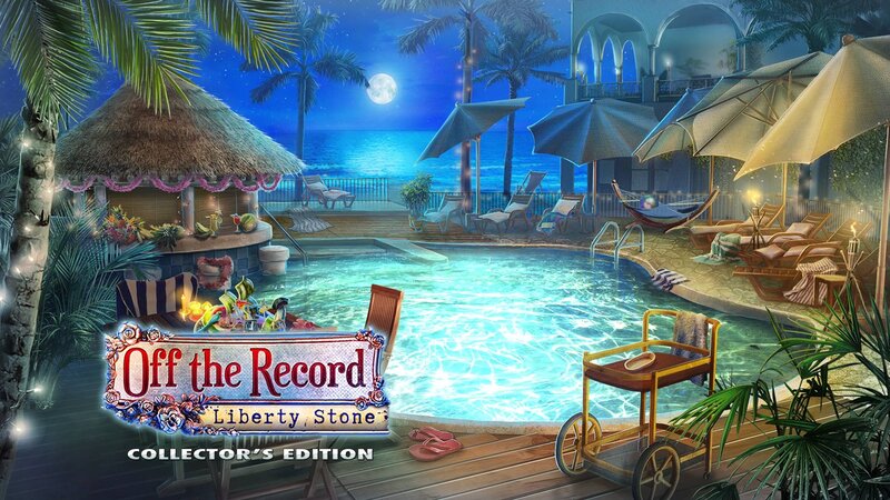 Tropical Resort at Night — Blue, Serene