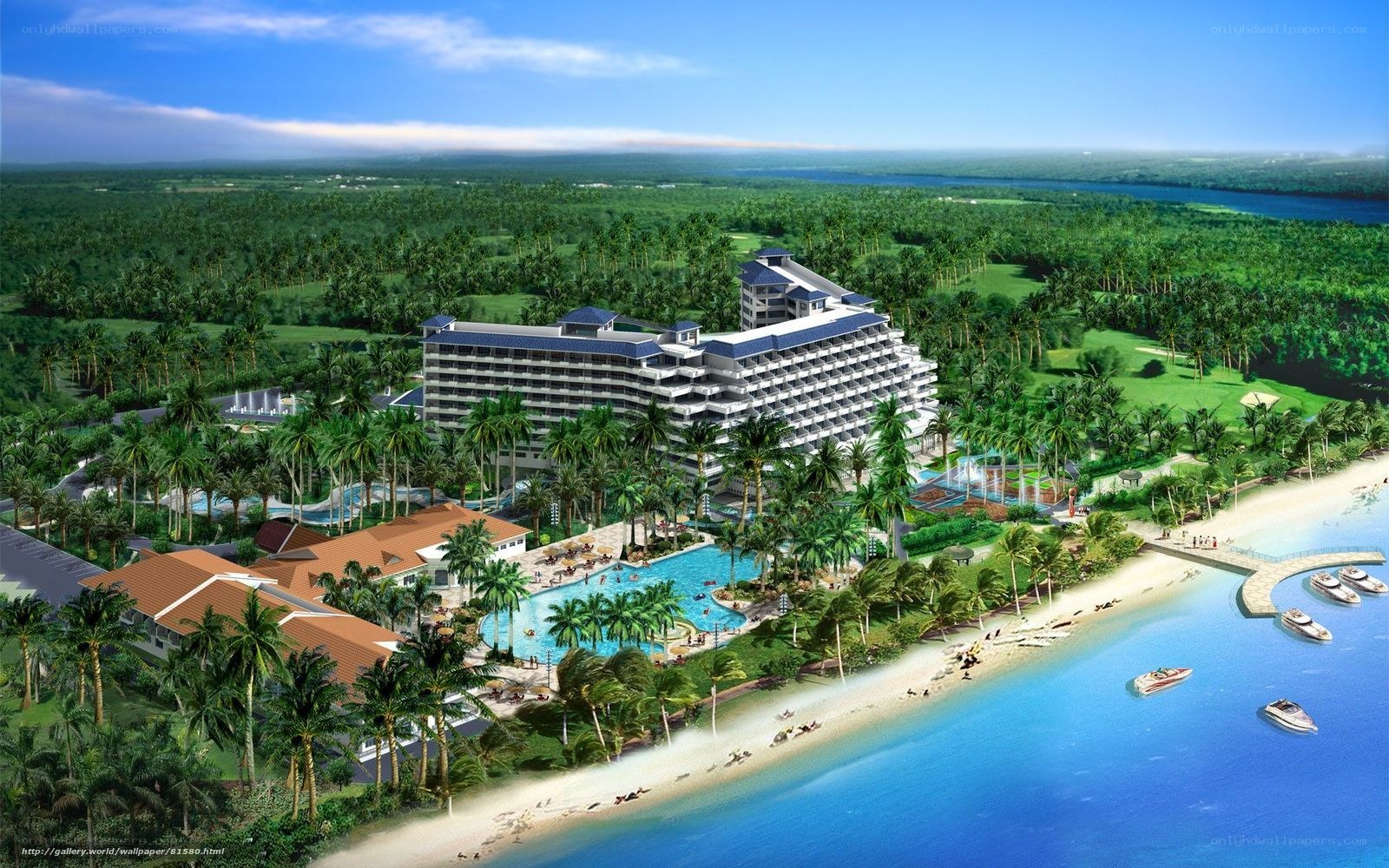 tropical resort by the beach