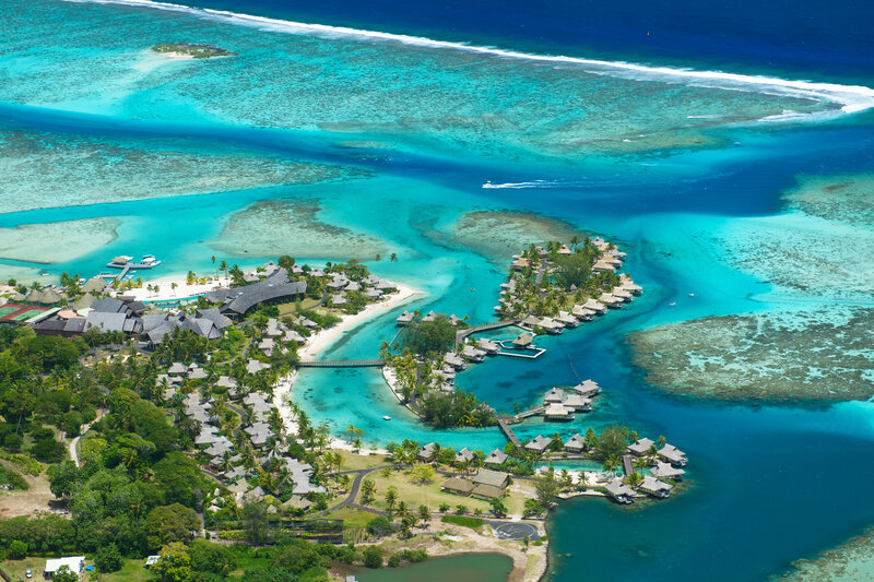 Tropical Resort Island — Blue, Serene, Afternoon, Photograph, Coral Reef