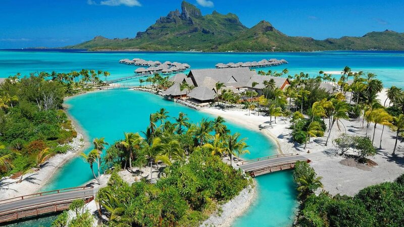 Tropical Resort Island — Blue, Serene, Afternoon, Photograph