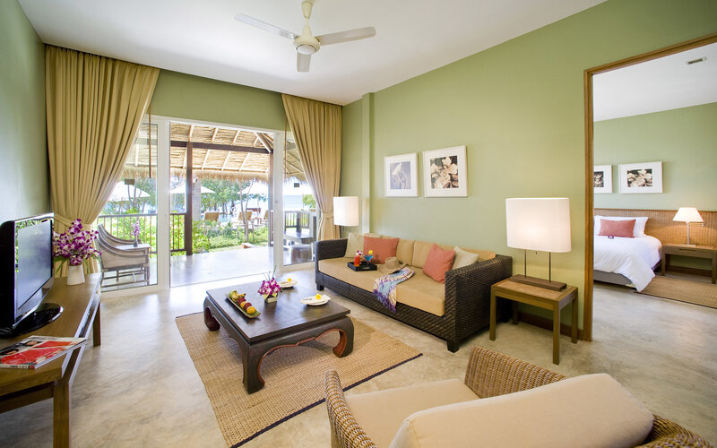 Tropical resort living room