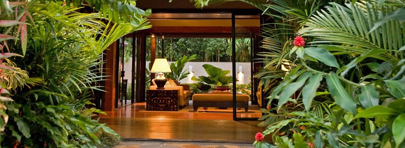 tropical resort living room