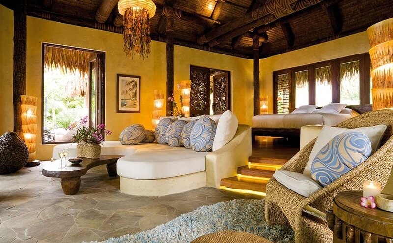 Tropical Resort Living Room — Yellow