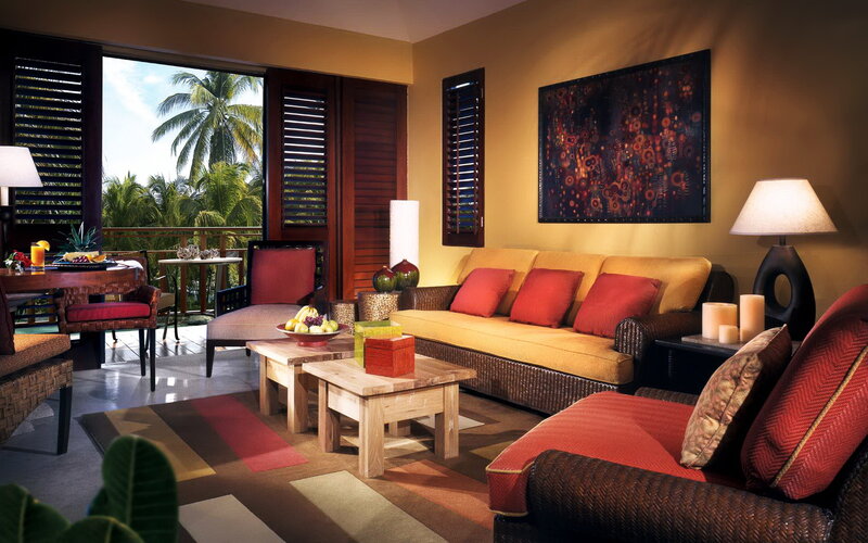 Tropical Resort Living Room — Yellow, Warm