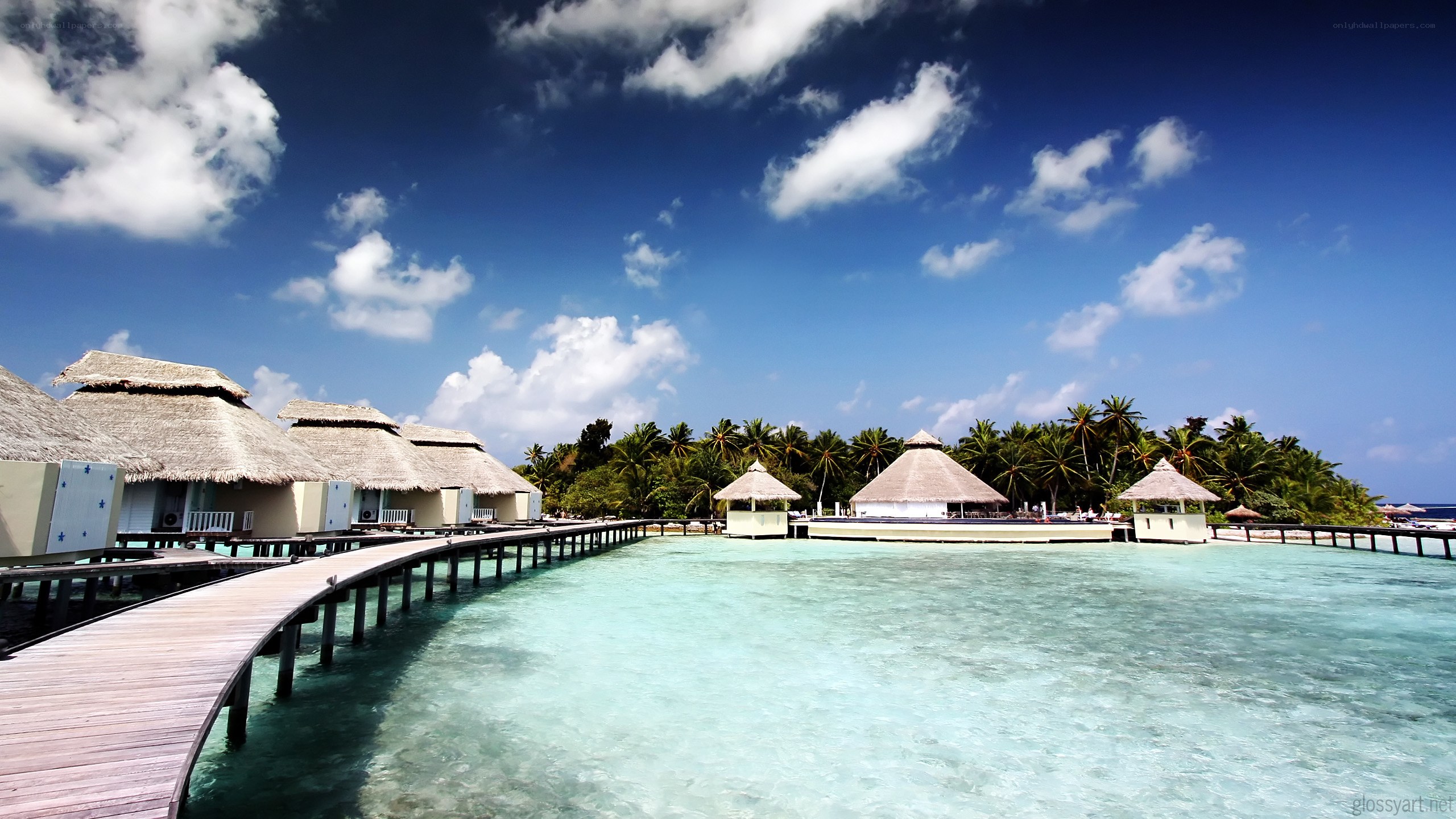 tropical resort over water