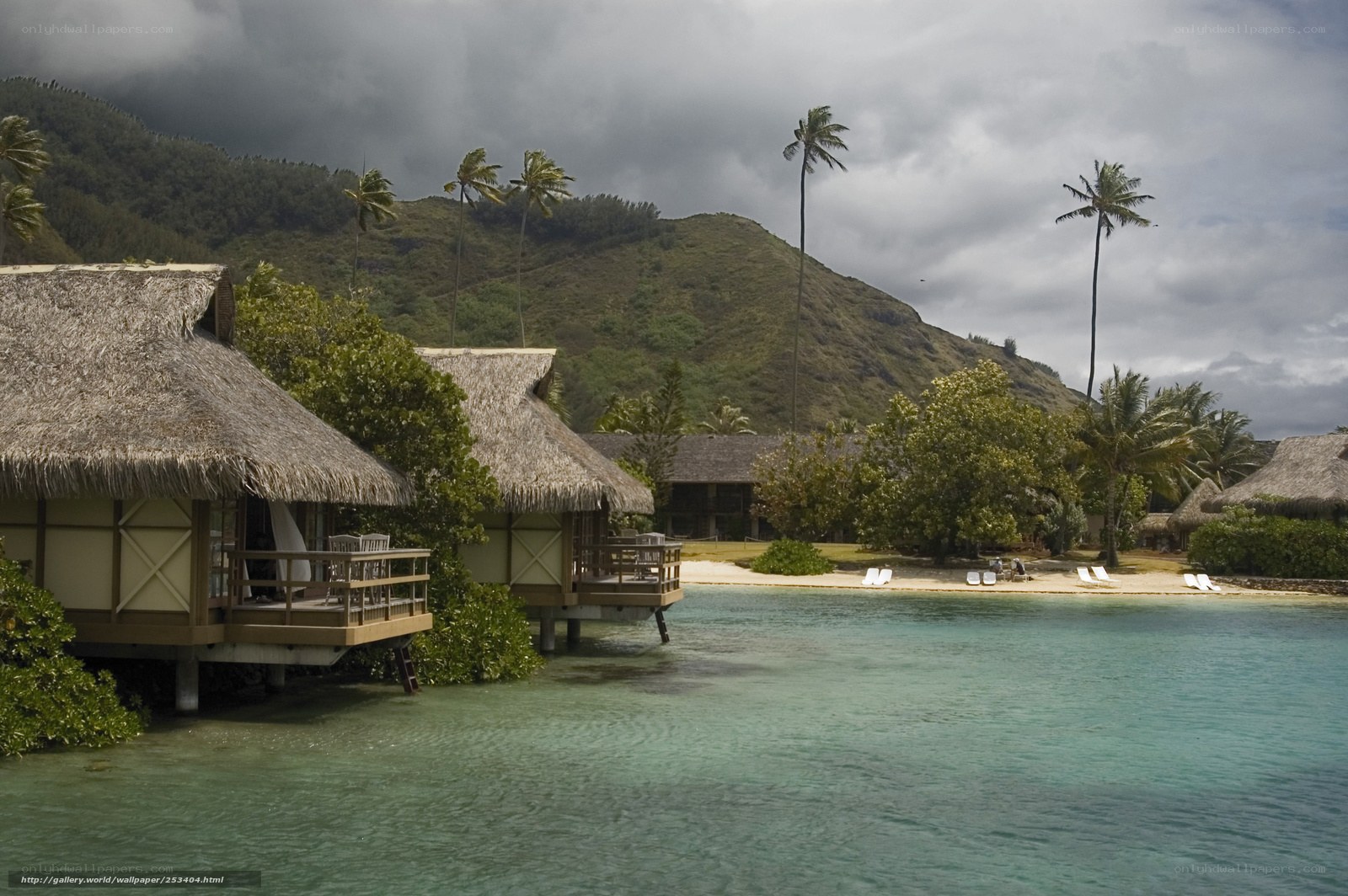 Tropical resort over water