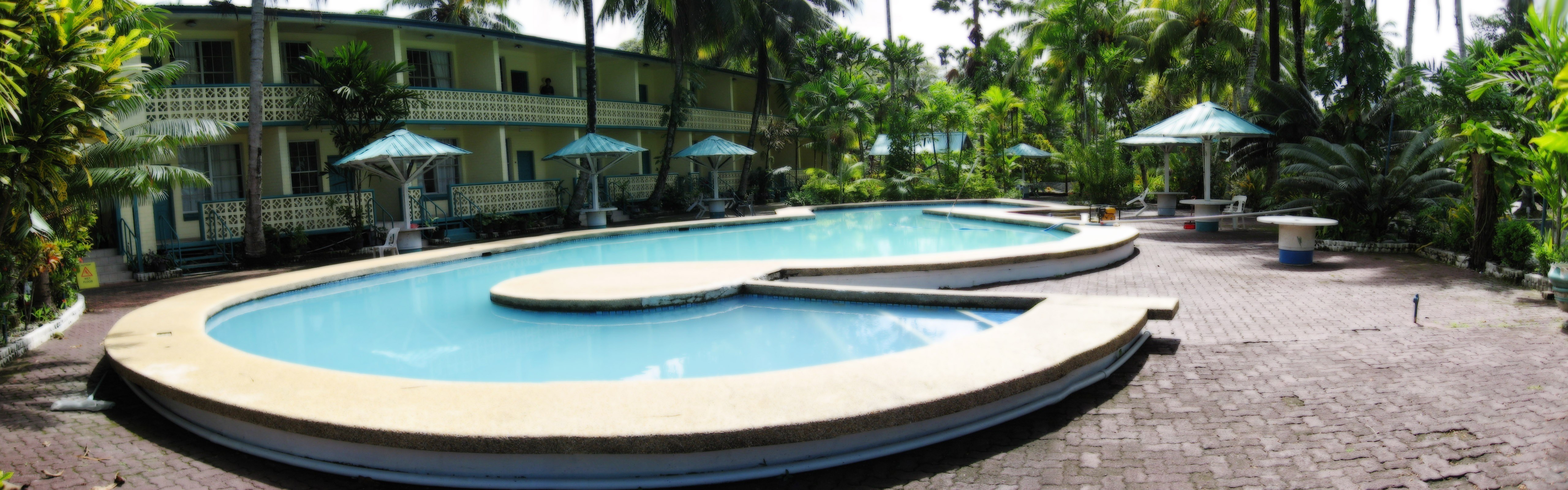 tropical resort pool area