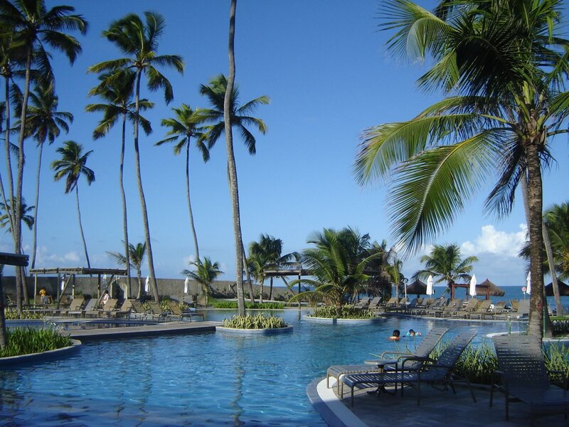 tropical resort pool area