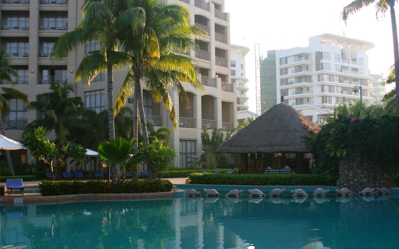 tropical resort pool area