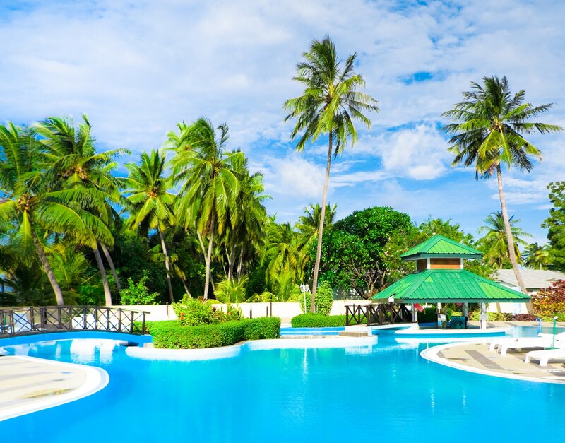 Tropical Resort Pool — Blue