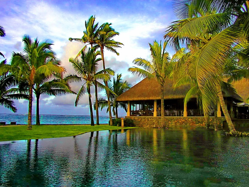 Tropical Resort Pool — Green, Serene