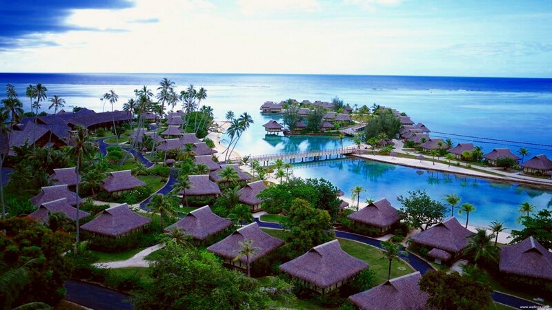 Tropical Resort Village — Blue, Serene