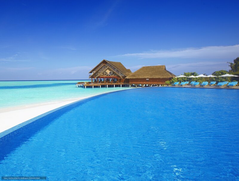 tropical resort with infinity pool