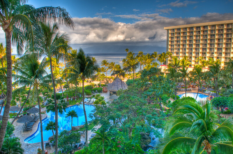 Tropical resort with ocean view