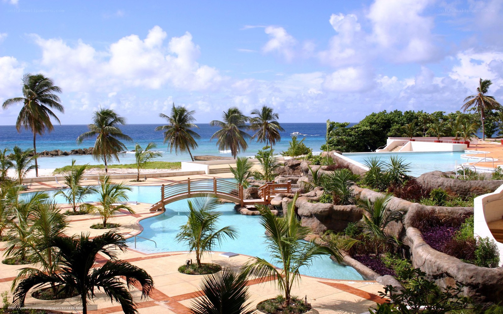 tropical resort with ocean view