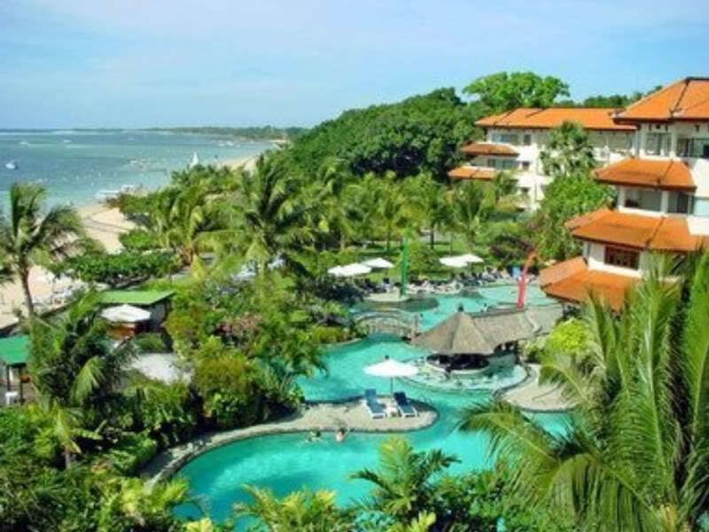 tropical resort with pool and beach