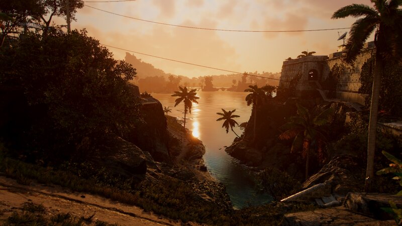 Tropical River at Sunset — Orange