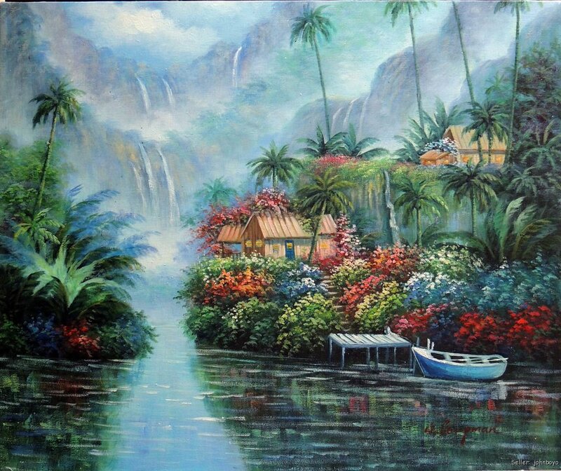 Tropical River Landscape — Green, Serene, Morning