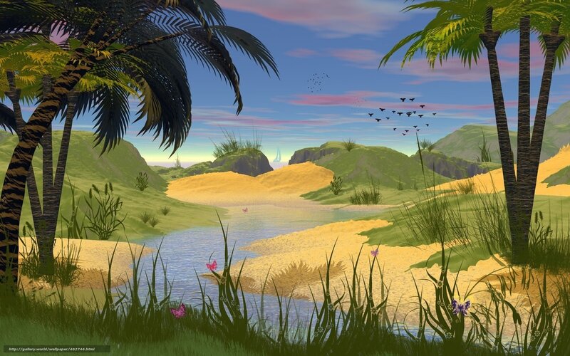 tropical river landscape