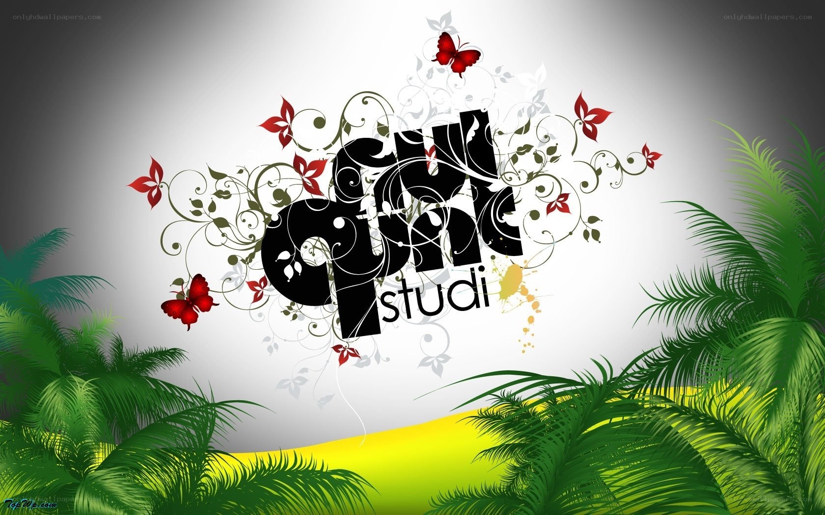 tropical studio logo design