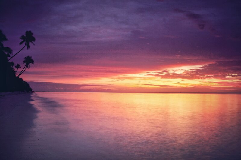 tropical sunset at beach