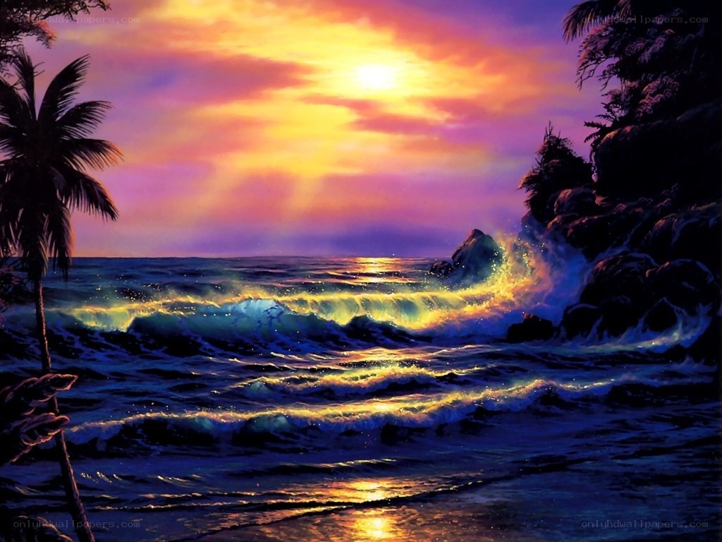 tropical sunset at the beach