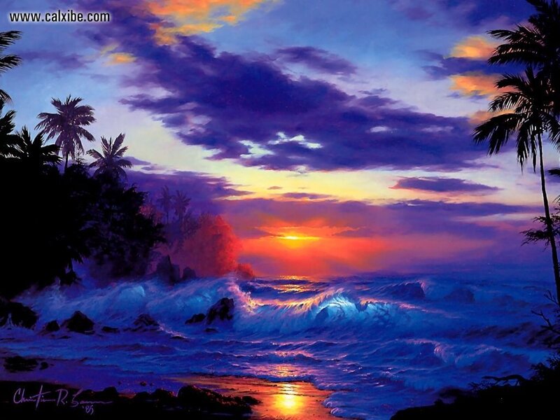 Tropical Sunset at the Shore