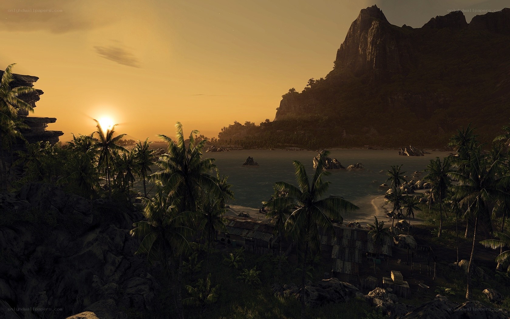 tropical sunset by the sea