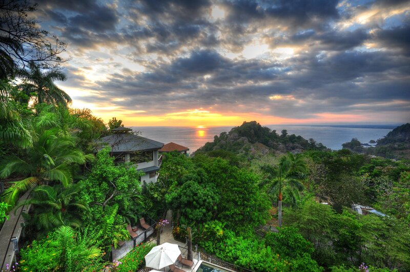Tropical Villa at Sunset — Green