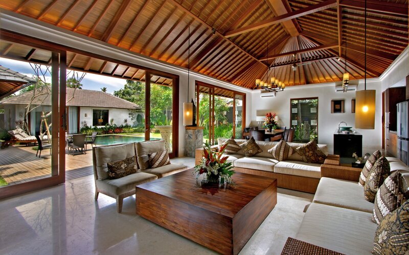 Tropical villa living room