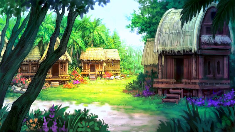 Tropical Village Huts